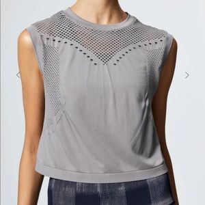 Varley Crop Normandie Seamless Tank Grey Mesh